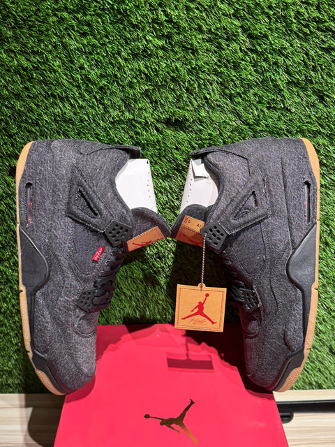 Jordan 4 Retro Levi's Black (Levi's Tag) Sz 14