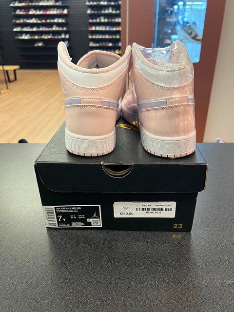 Jordan 1 Mid Pink Wash (GS) Sz 7Y