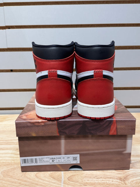Jordan 1 Retro High OG Black Toe Reimagined Sz 8.5M
