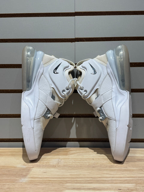 Nike Air Force 270 White Metallic Silver Sz 9