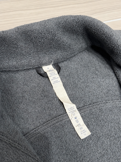 Lululemon Its Fleecing Cold Zip Up Heathered Grey/Black Sweater Jacket Sz 8