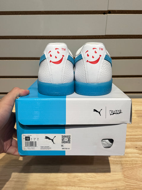 Puma Clyde Kool-Aid White Blue Atoll Sz 13