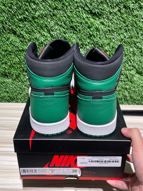 Jordan 1 Retro High Pine Green Black Sz 9.5M