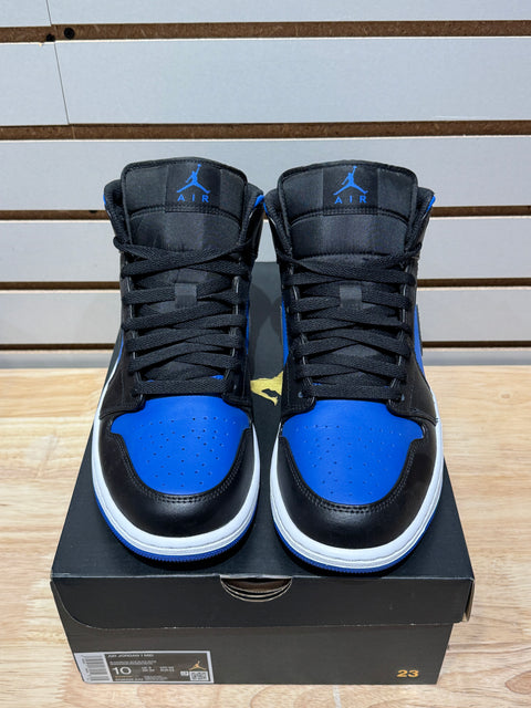 Jordan 1 Mid Black Royal Blue Sz 10
