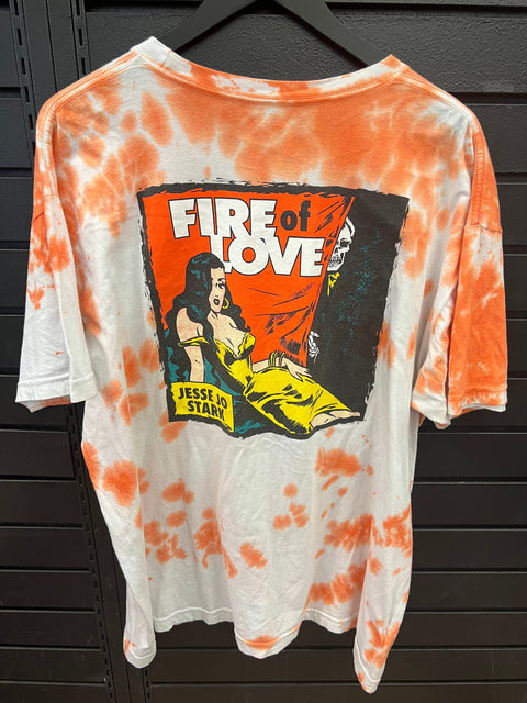 Vintage Orange Tie Dye Chrome Hearts