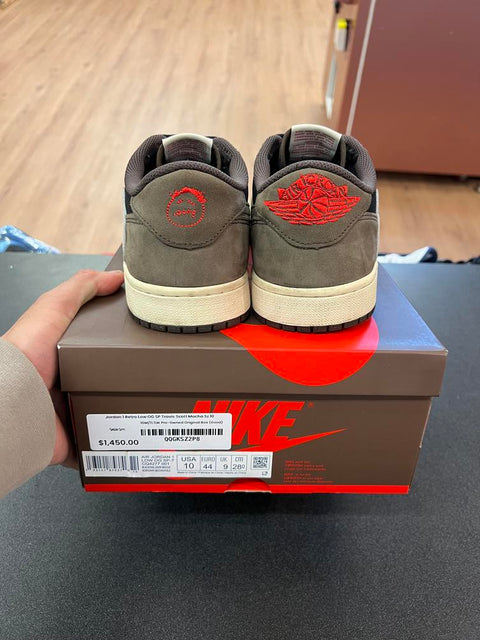 Jordan 1 Retro Low OG SP Travis Scott Mocha Sz 10