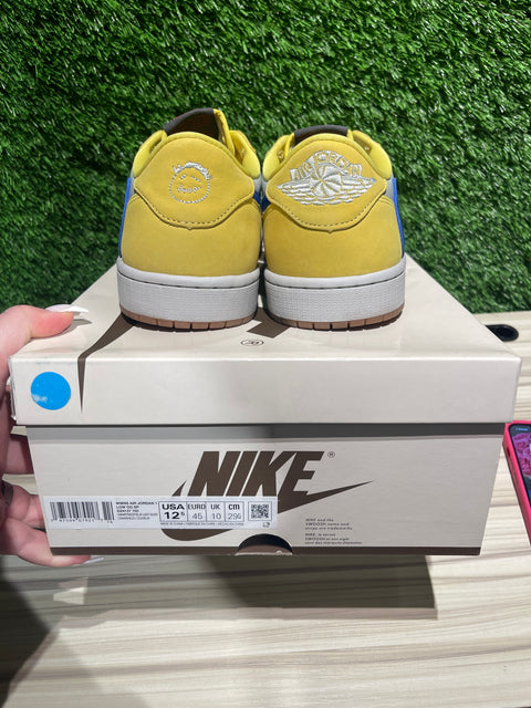 Jordan 1 Retro Low OG SP Travis Scott Canary (Women's) Sz 11M/12.5W