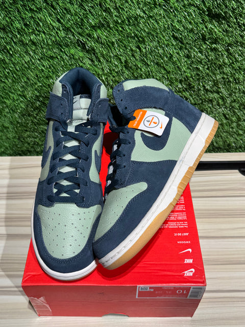 Nike Dunk Hi Retro Jade Horizon Phantom Gum Yellow Armory Navy Sz 10M