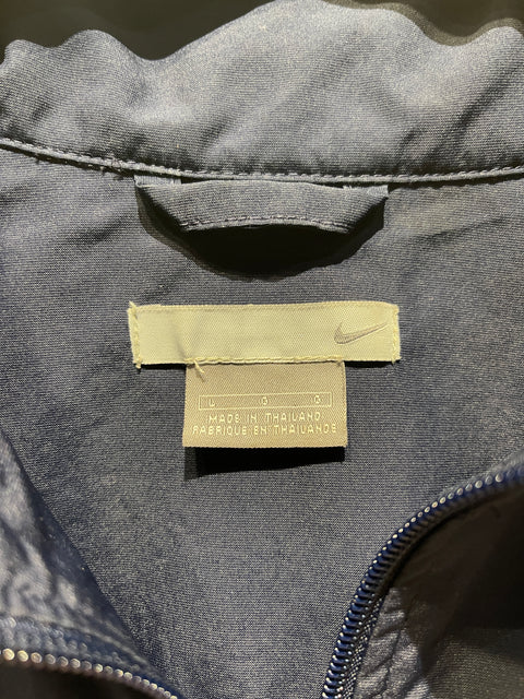 Vintage Nike Y2K Navy Blue Windbreaker Grey Bar Tag Sz L