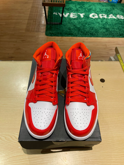 Jordan 1 Mid Barcelona Sweater Red Patent (GS)