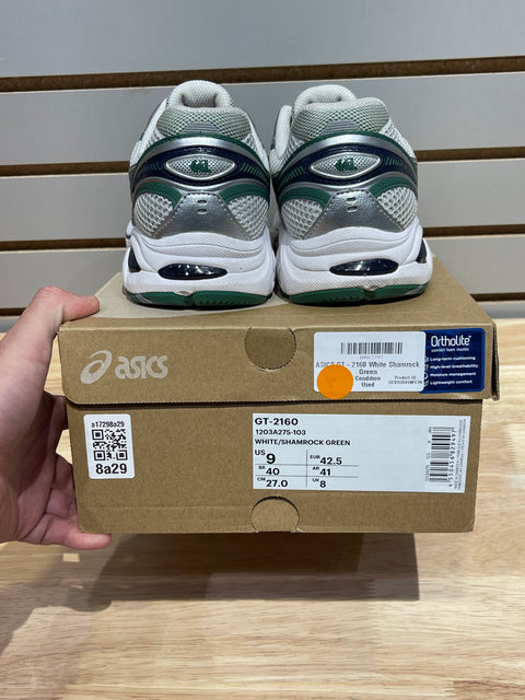 ASICS GT-2160 White Shamrock Green Sz 9M