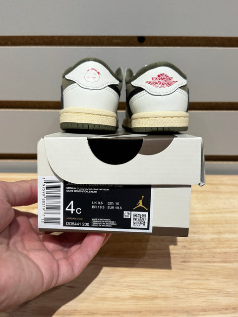 Jordan 1 Retro Low OG SP Travis Scott Medium Olive (TD) Sz 4c