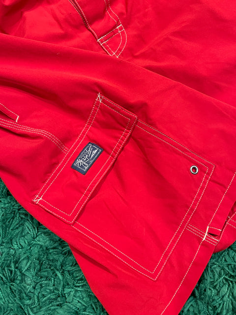 Polo Ralph Lauren Red Swim Shorts Cargo Pocket Board Trunks