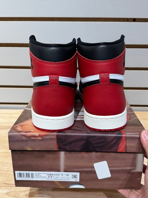 Jordan 1 Retro High OG Black Toe Reimagined Sz 11.5