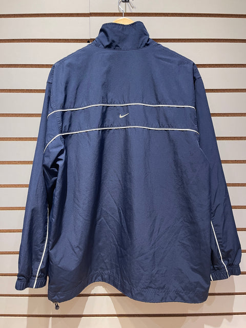Vintage Nike Y2K Navy Blue Windbreaker Grey Bar Tag Sz L
