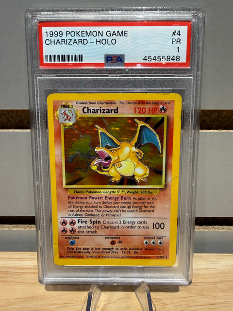 Charizard 1999 Pokémon TCG 1st Edition Holo #4 PSA 1