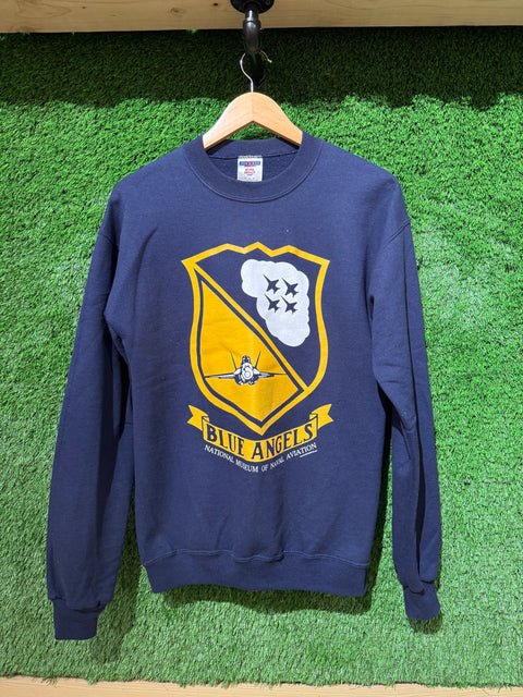 Vtg Retro Jerzees Seattle Blue Angels Crewneck Sz M