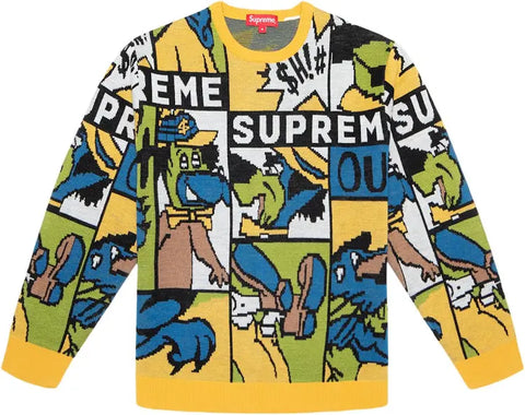 Supreme Muticolor Cartoon Sweater Sz XL