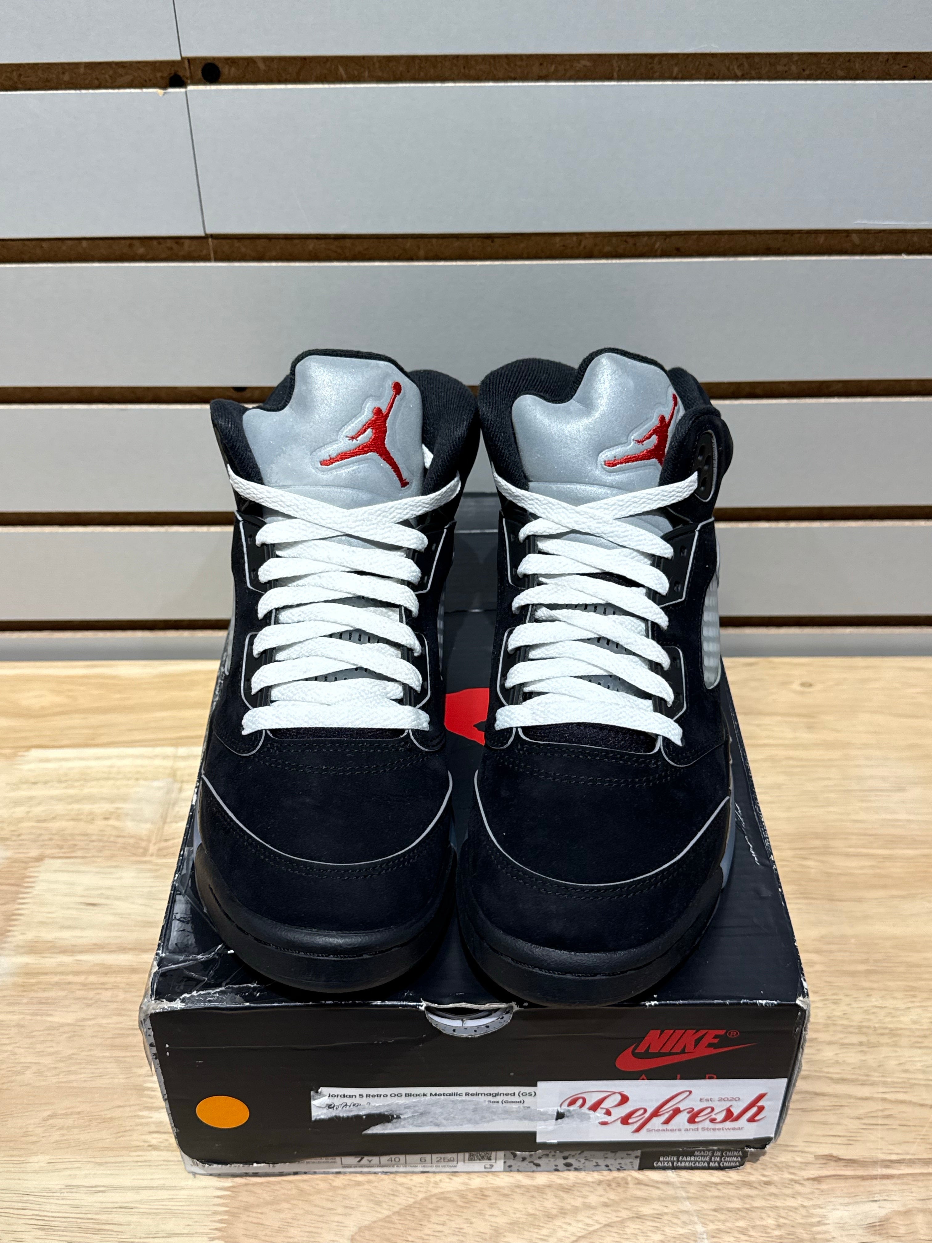 Jordan 5 Retro OG Black Metallic Reimagined (GS) Sz 7Y – Sneak City