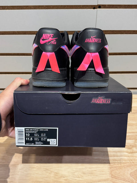 Nike Air Force 1 Low Breast Cancer Awareness Black Hyper Pink Sz 10