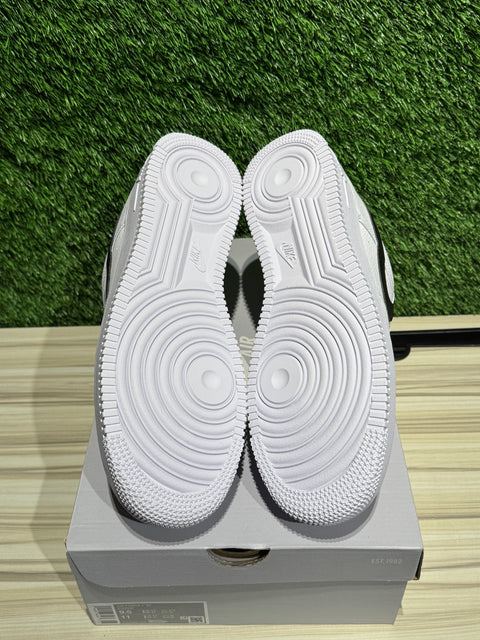 Nike Air Force 1 Low '07 White Black Pebbled Leather Sz 9.5