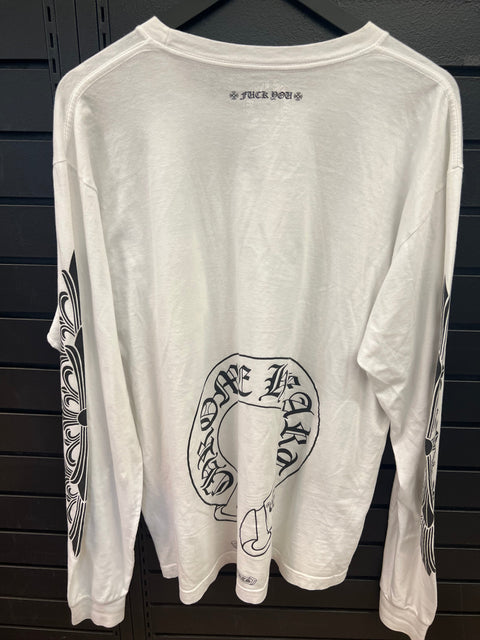 Vintage White Long Sleeve Chrome Hearts