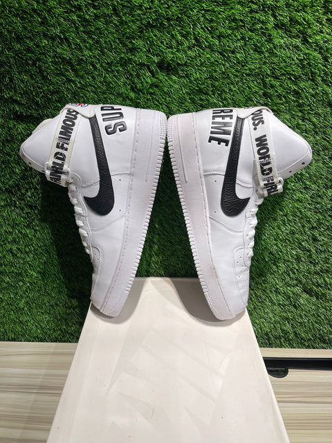 Nike Air Force 1 High Supreme World Famous White Sz 12M