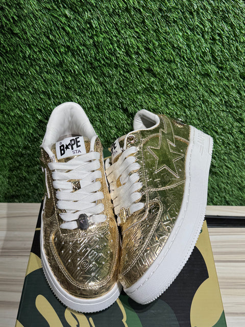 A Bathing Ape Bape Sta #5 Gold Sz 8