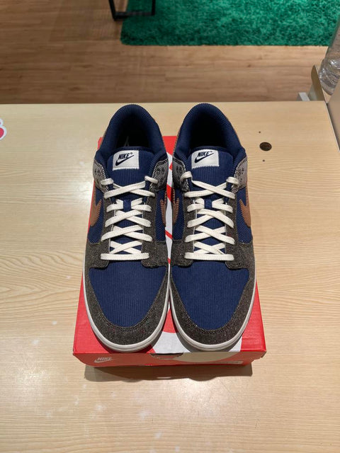 Nike Dunk Low Tweed Midnight Navy Corduroy Sz 14