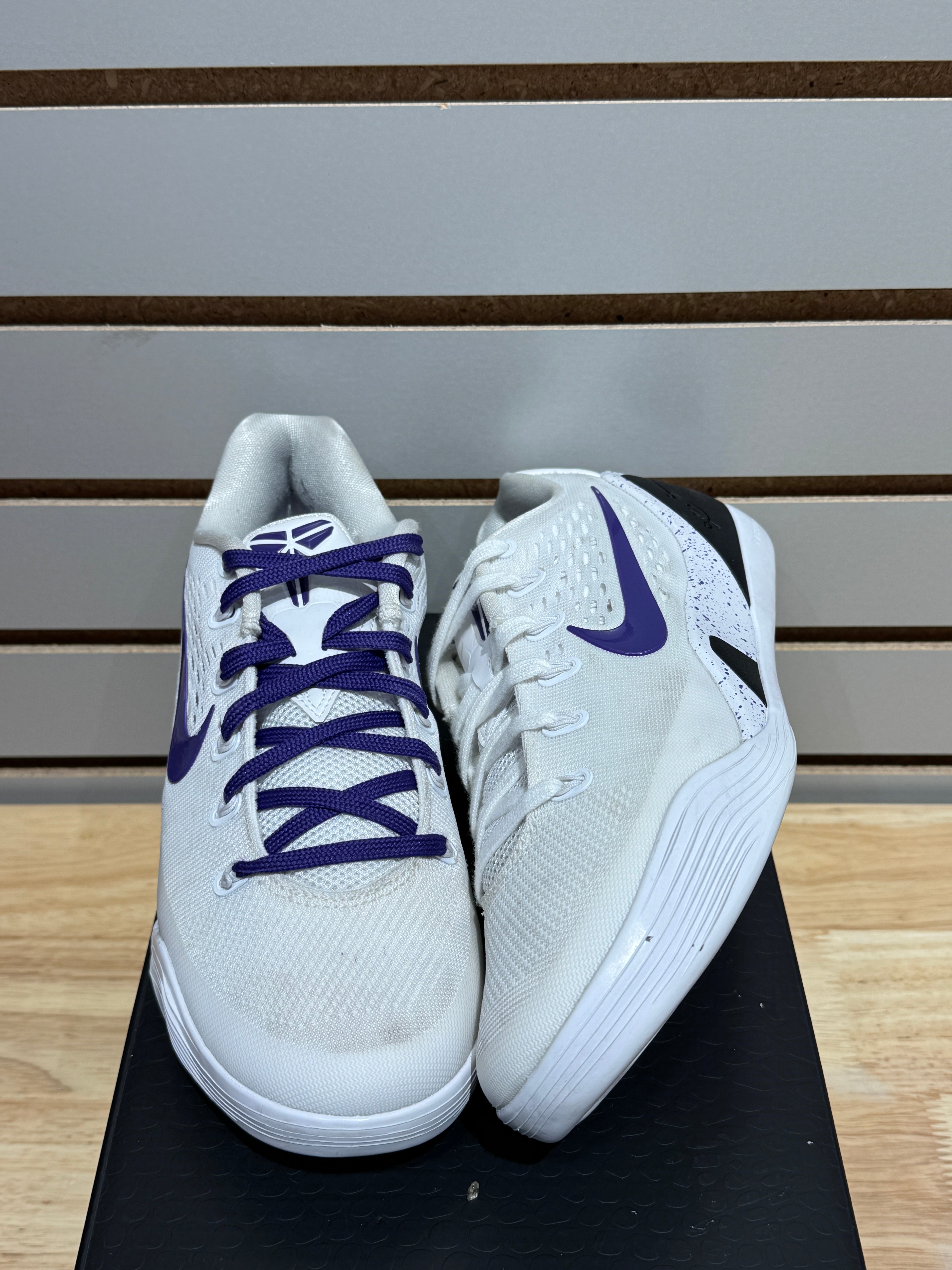 Nike Kobe 9 Elite Low EM Protro White Court Purple Sz 6M – Sneak City