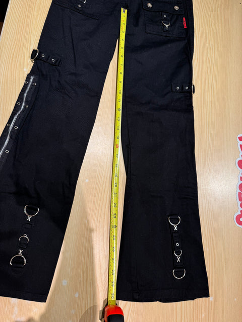 Tripp NYC Zipper Pants Sz 14W x 30L Goth Baggy Y2K Wide Leg Vtg