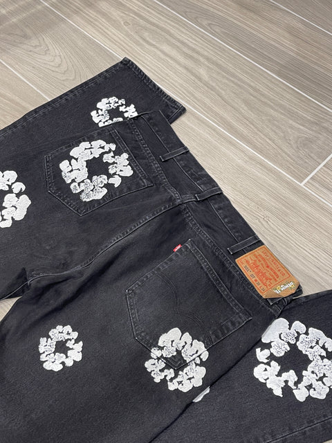 Denim Tears x Levi's Cotton Wreath 501 Black Jeans 38x34