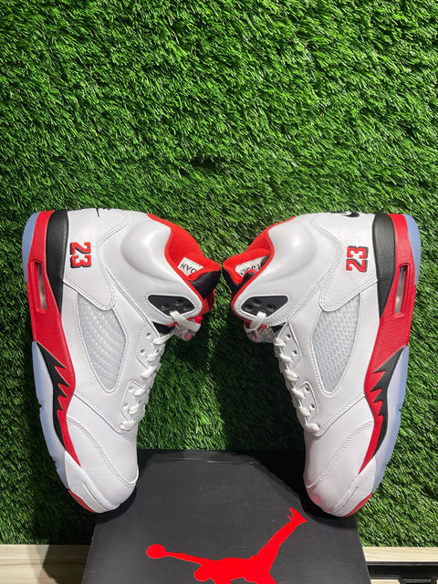 Jordan 5 Retro Fire Red Black Tongue (2025)