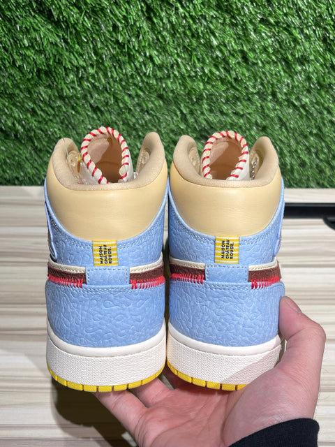 Jordan 1 Mid SE Fearless Maison Chateau Rouge Sz 9.5M