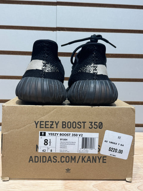 adidas Yeezy Boost 350 V2 Core Black White Sz 8.5