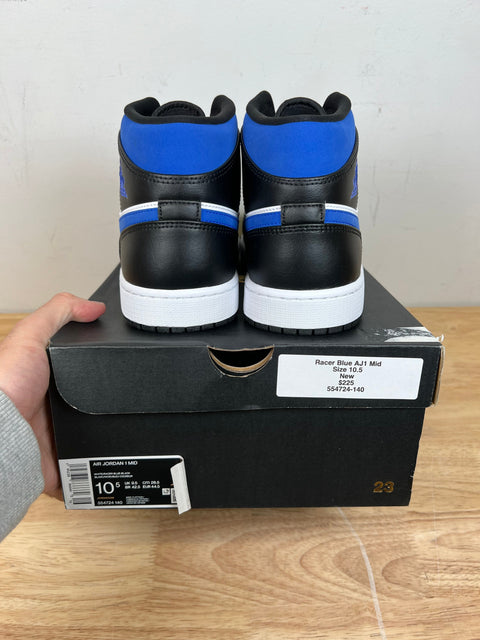 Jordan 1 Mid White Black Racer Blue