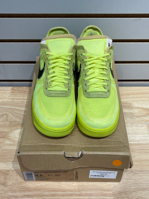 Nike Air Force 1 Low Off-White Volt Sz 9.5