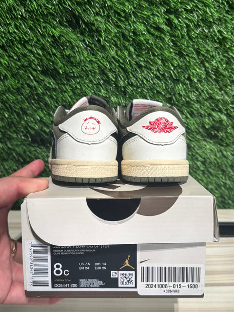 Jordan 1 Retro Low OG SP Travis Scott Medium Olive (TD) Sz 8C