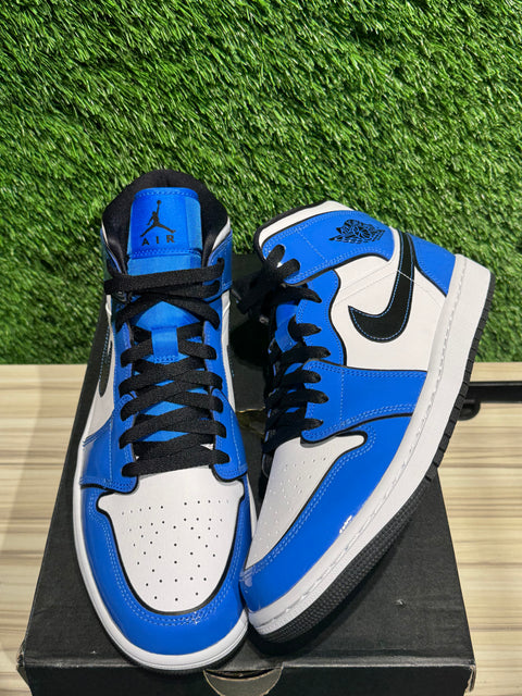 Jordan 1 Mid Signal Blue Sz 10M