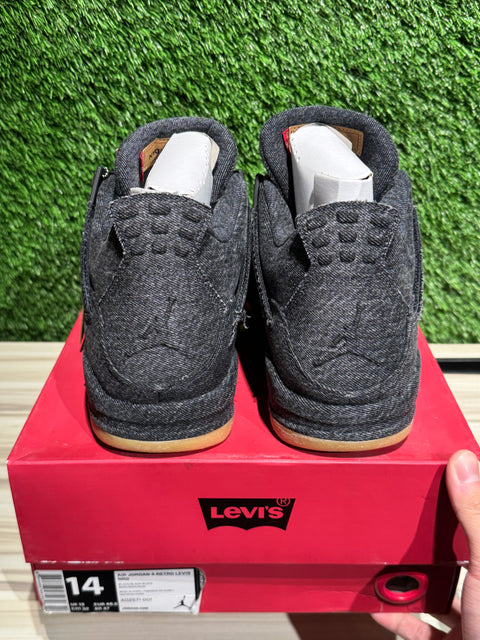 Jordan 4 Retro Levi's Black (Levi's Tag) Sz 14