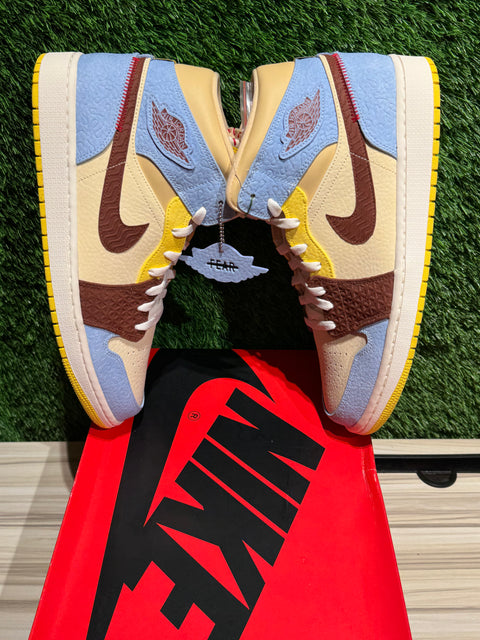 Jordan 1 Mid SE Fearless Maison Chateau Rouge Sz 12M