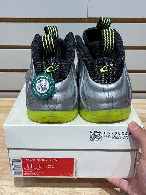 Nike Air Foamposite One Silver Volt Camo Sz 11