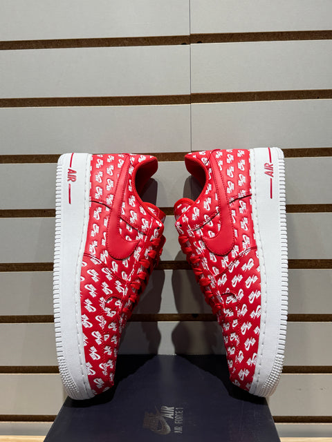 Nike Air Force 1 Low All Over Logo Red Sz 10.5