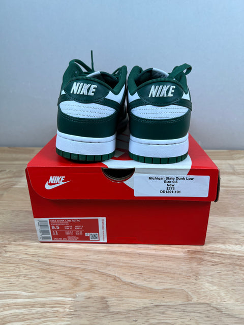 DS Michigan State Dunk Low Sz 9.5