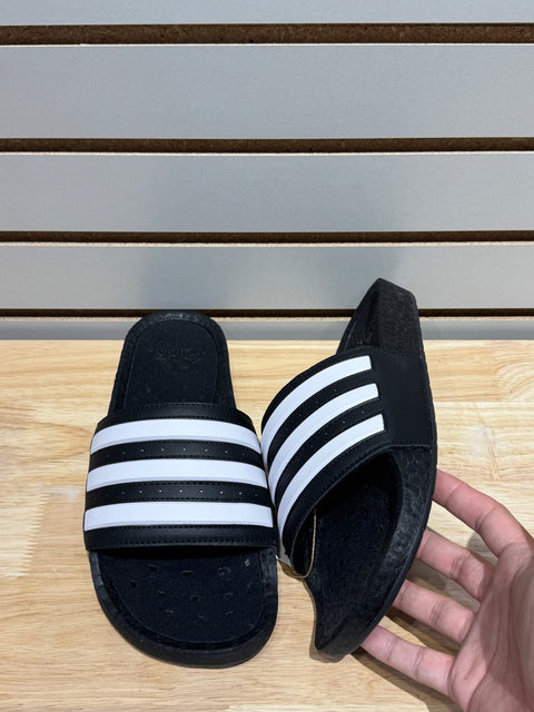 adidas Adilette Boost Slides Black White Stripes Sz 11