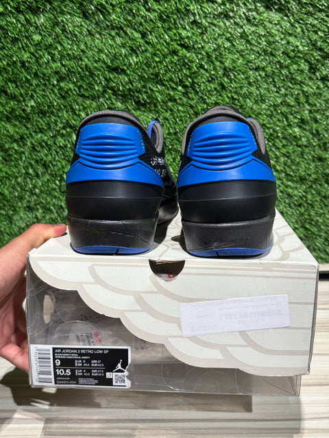 Jordan 2 Retro Low SP Off-White Black Blue Sz 9