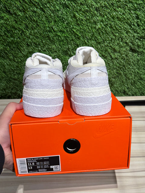 Nike Blazer Low sacai White Patent Leather Sz 11.5