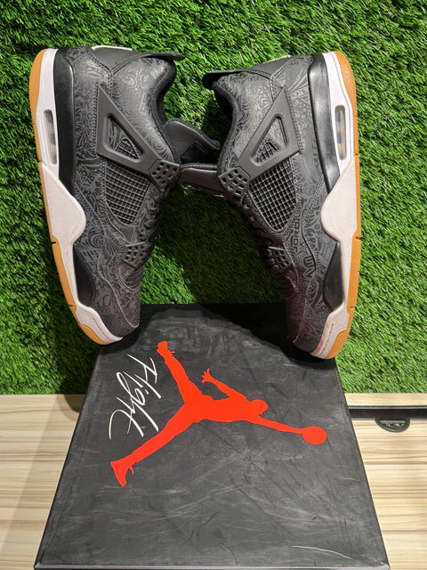 Jordan 4 Retro Laser Black Gum Sz 11