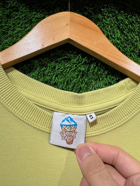 Lime Green Snow Day Tee Sz S