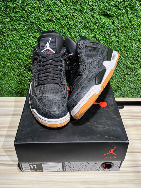 Jordan 4 Retro Laser Black Gum Sz 11